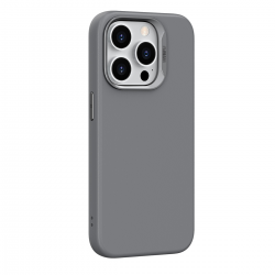  WiWU Vegan Leather Shock-proof Anti-scratch Magnetic Phone Case for iPhone 15 Pro Max - Gray