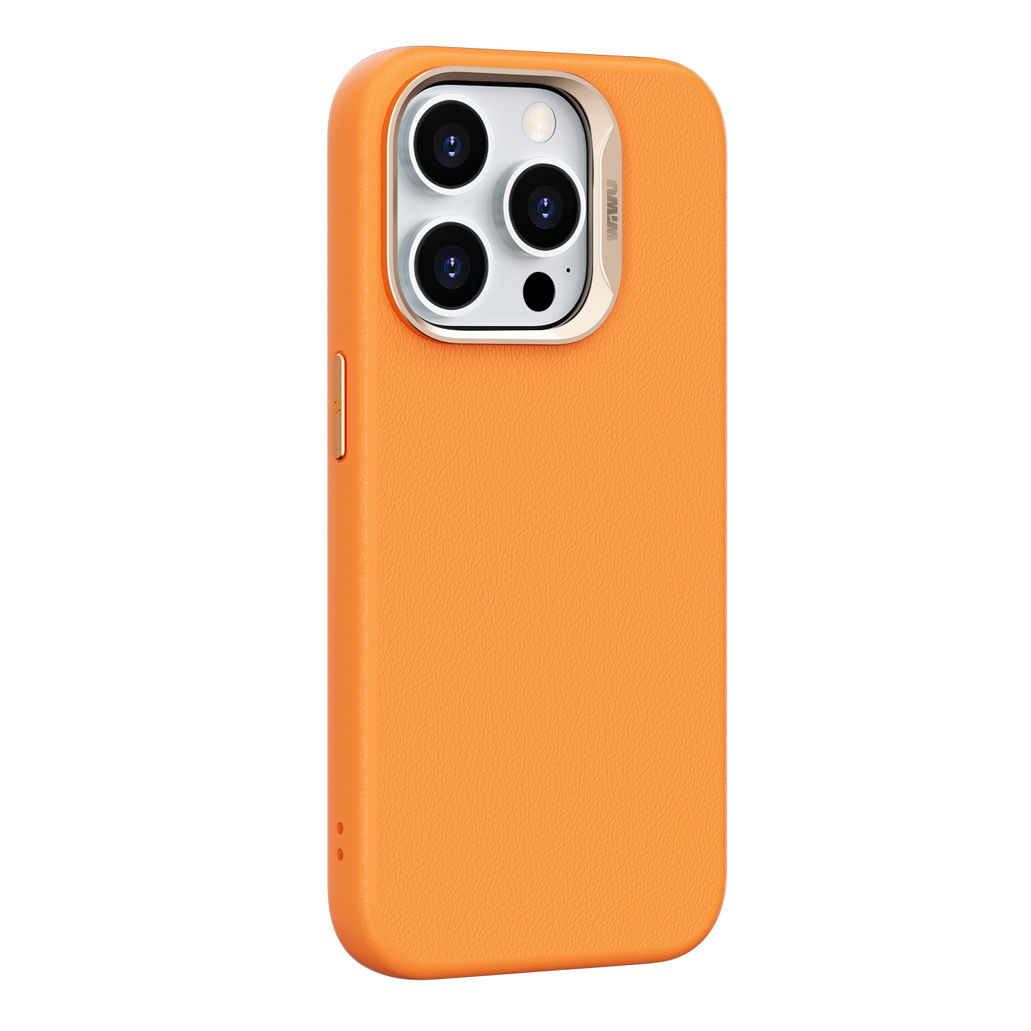 WiWU Vegan Leather Shock-proof Anti-scratch Magnetic Phone Case for iPhone 15 Pro Max - Orange