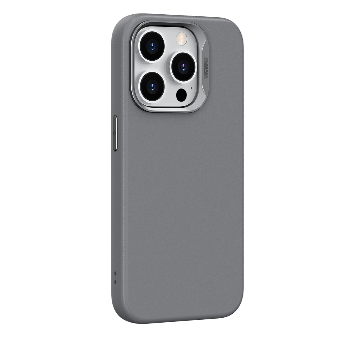 WiWU Vegan Leather Shock-proof Anti-scratch Magnetic Phone Case for iPhone 15 Pro - Gray