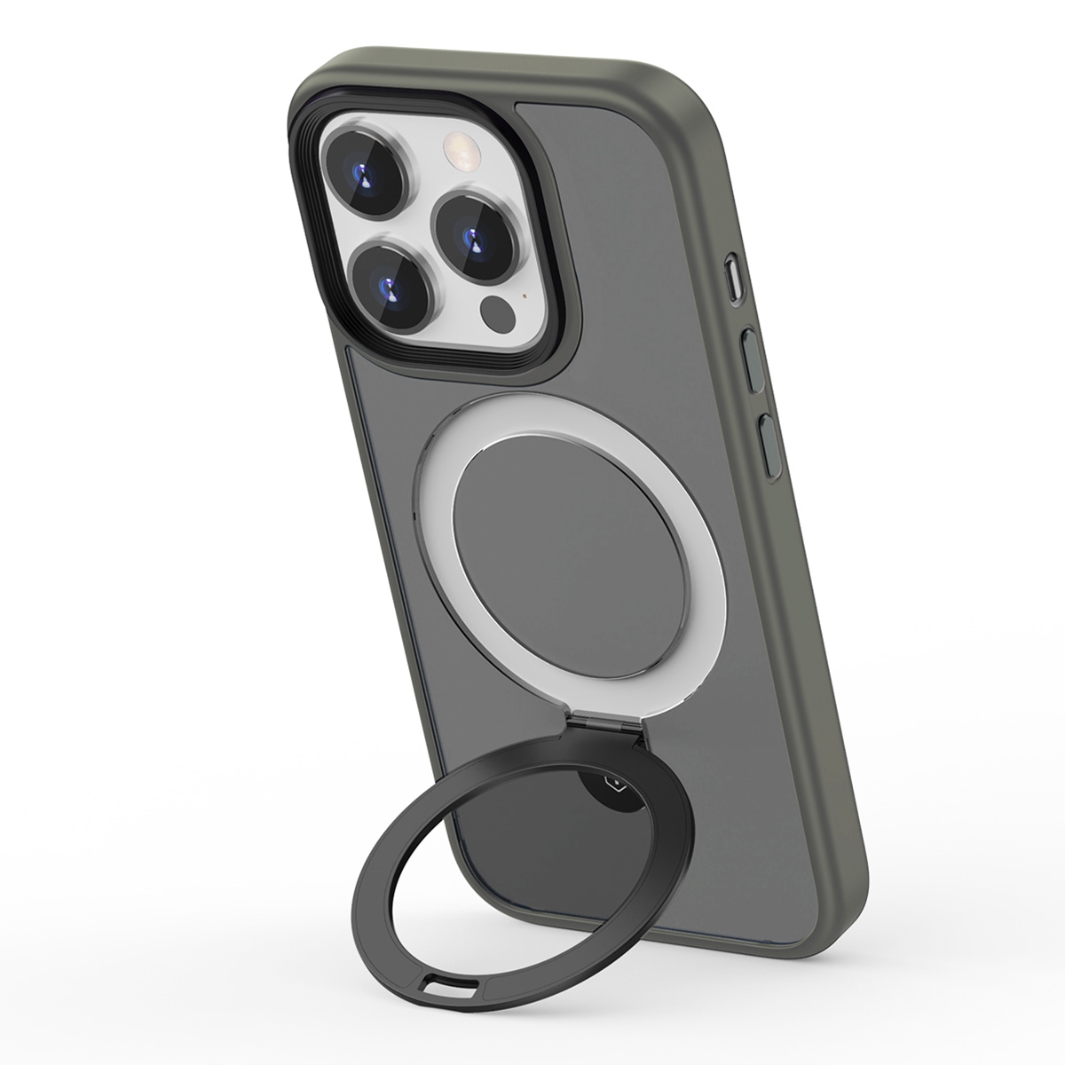 WiWU Magnetic Stand Phone Case for iPhone 15 Pro - Gray