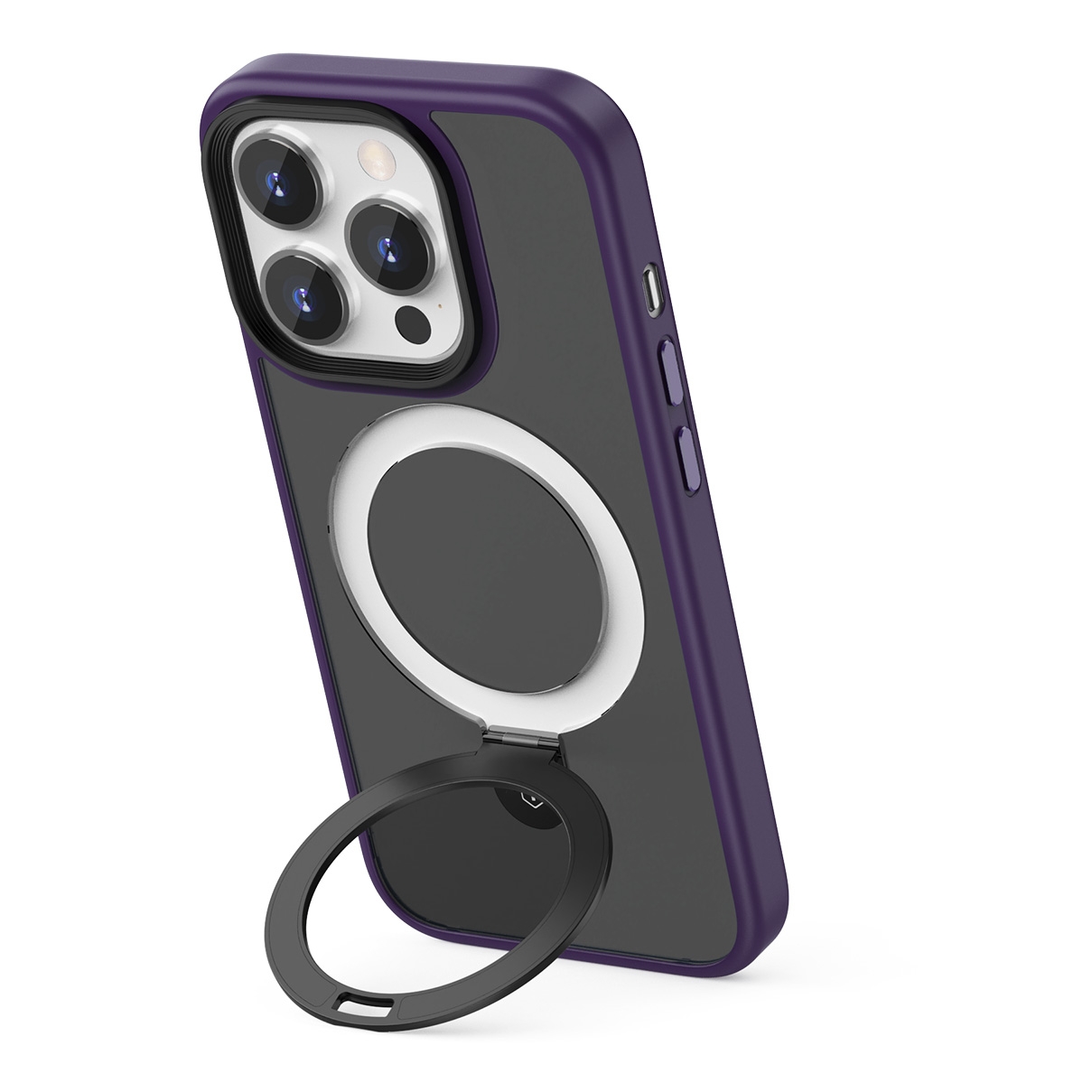 WiWU Magnetic Stand Phone Case for iPhone 15 Pro - Purple