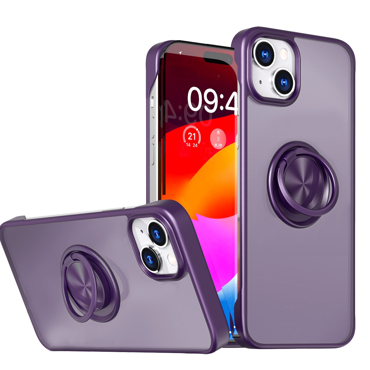 Magnetic Matte PC Case for iPhone 13/ 14 - Purple