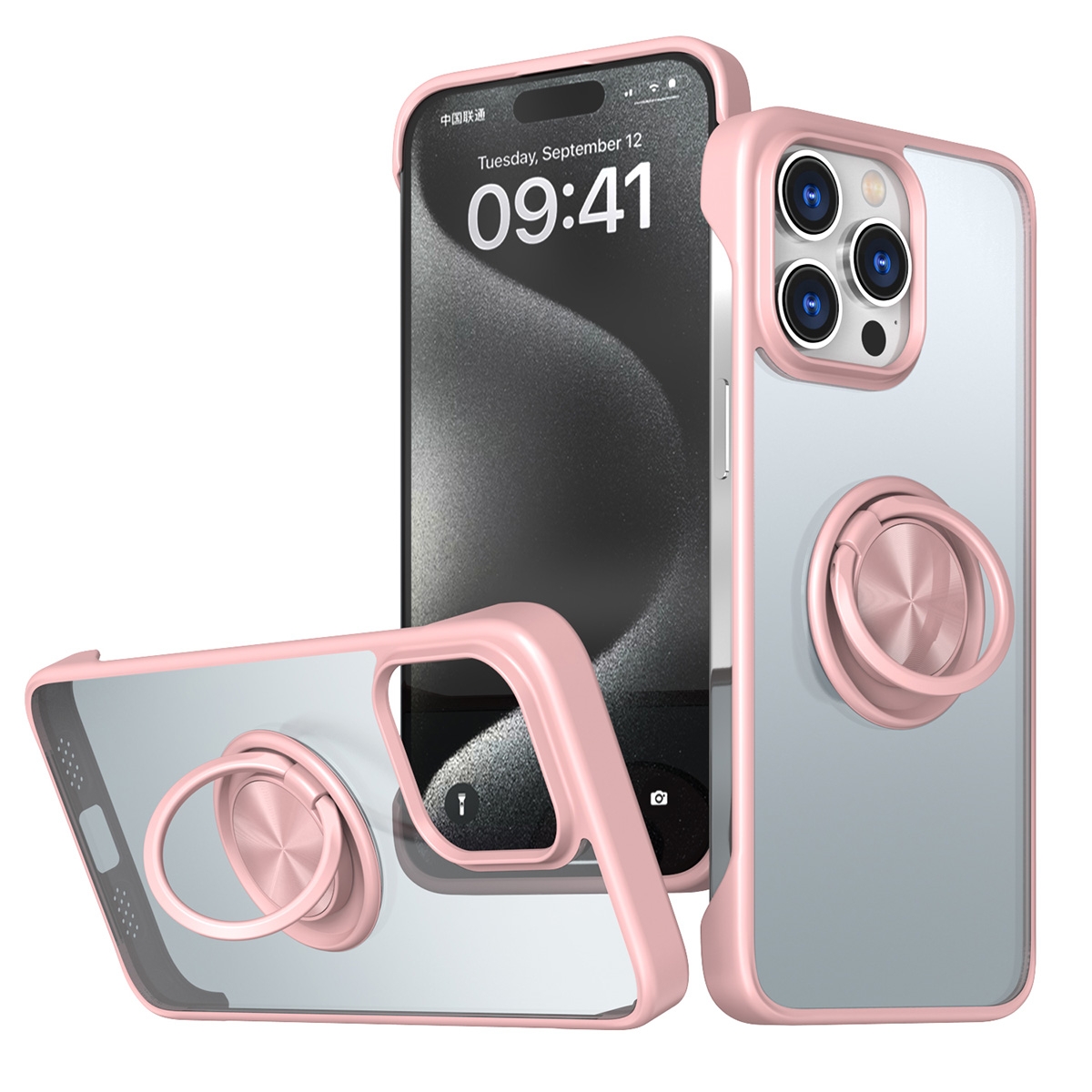 Magnetic Matte PC Case for iPhone 15 Pro - Pink