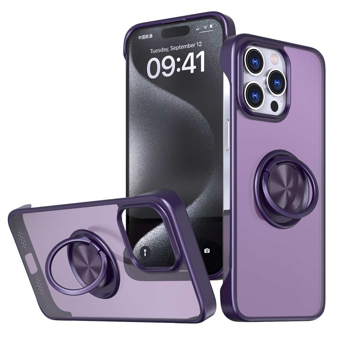 Magnetic Matte PC Case for iPhone 14 Pro - Purple