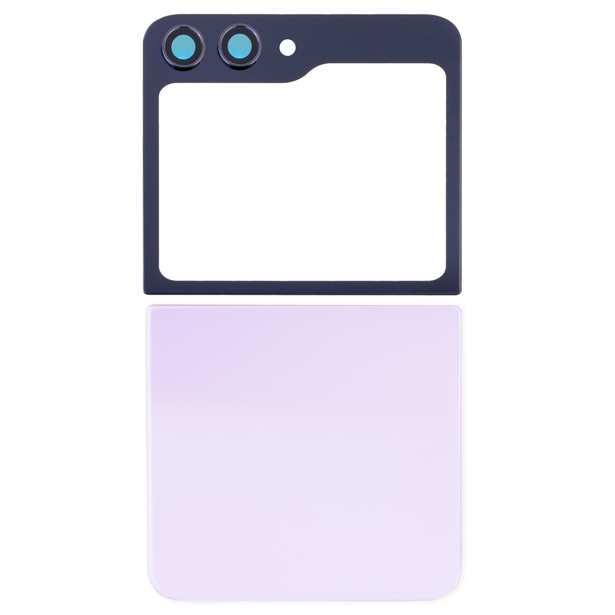 Back Cover with Camera Glass Lens and Adhesive Tape for Samsung Galaxy Z Flip5 5G F731 (Up and down cover) - Lavender