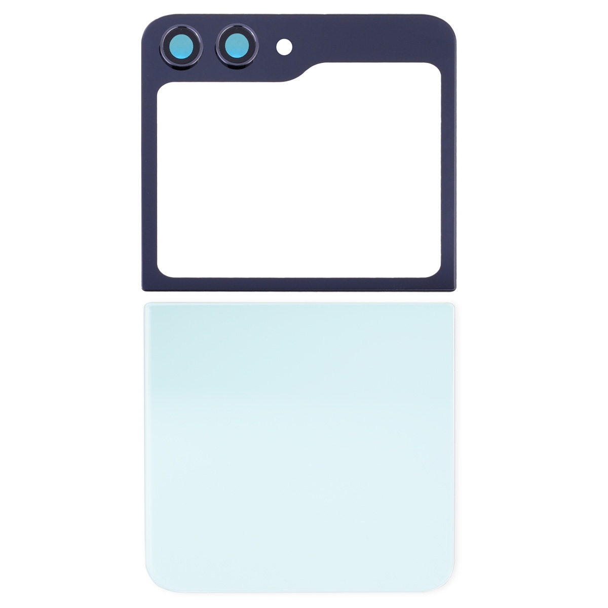 Back Cover with Camera Glass Lens and Adhesive Tape for Samsung Galaxy Z Flip5 5G F731 (Up and down cover) - Mint