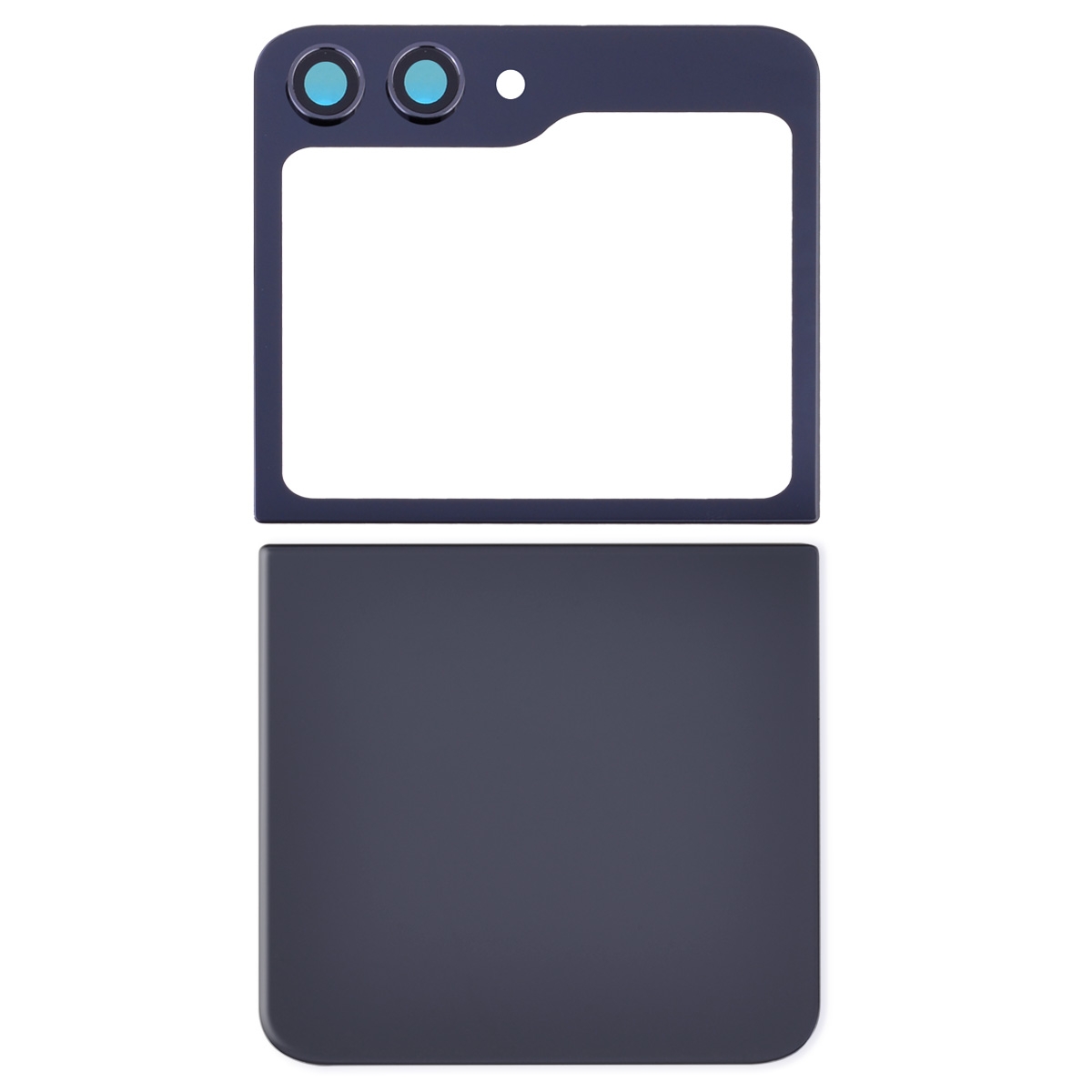 Back Cover with Camera Glass Lens and Adhesive Tape for Samsung Galaxy Z Flip5 5G F731(Up and down cover) - Graphite