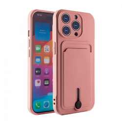  Protect Case with Card Horder for iPhone 15 Pro - Pink