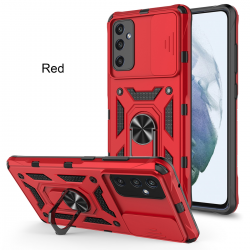  2 in 1 Protect Case with Metal Ring and Camera Protector for Samsung Galaxy S23 Plus 5G - Red