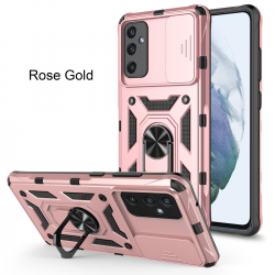  2 in 1 Protect Case with Metal Ring and Camera Protector for Samsung Galaxy S23 Plus 5G - Rose Gold