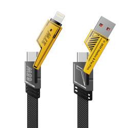  Transformers 2-to-2 Braided Fast Charging Cable - Autobots Yellow