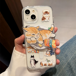  Magnet Phone Grip & Stand with Cat Pattern