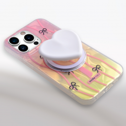  Magnet Phone Grip & Stand with Love Pattern - White