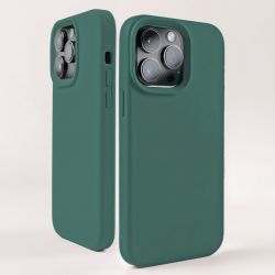  Compatible with iPhone 15 Pro Case, Silicone Shockproof Soft Slim Thin Phone Case, Compatible with MagSafe - Dark Green