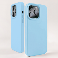  Compatible with iPhone 15 Pro Case, Silicone Shockproof Soft Slim Thin Phone Case, Compatible with MagSafe - Light Blue