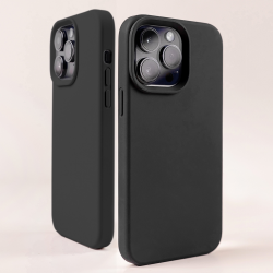  Compatible with iPhone 15 Pro Case, Silicone Shockproof Soft Slim Thin Phone Case, Compatible with MagSafe - Black