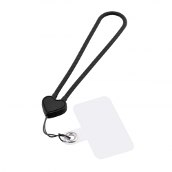  Heart-Shaped Silicone Phone Lanyard, Phone Wristband, Suitable for All Smartphones, Case Anchor - Black