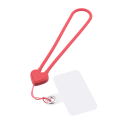  Heart-Shaped Silicone Phone Lanyard, Phone Wristband, Suitable for All Smartphones, Case Anchor - Red