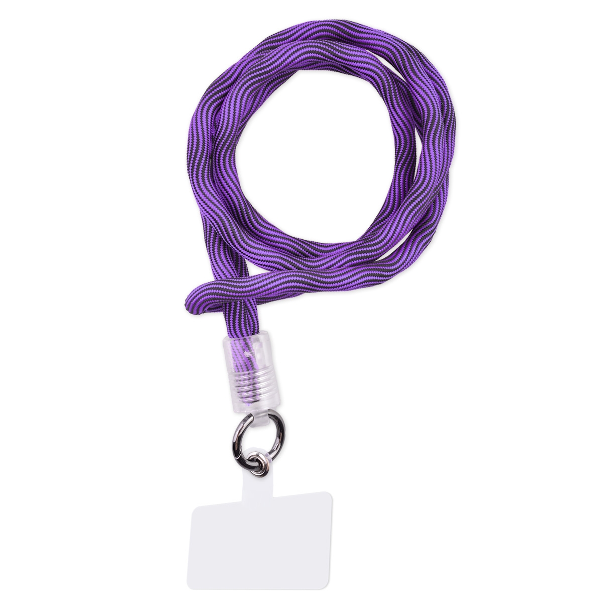 Adjustable Phone Lanyard Wristband, Neck Lanyard with ID Clip - Purple