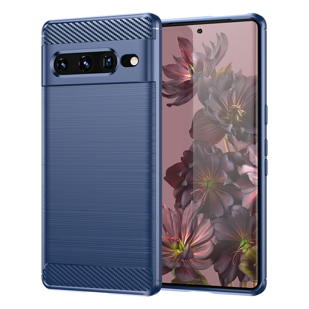 Google Pixel 7 Shockproof Case: Carbon Fiber TPU Protection - Anti Drop and Shock Absorption - Blue