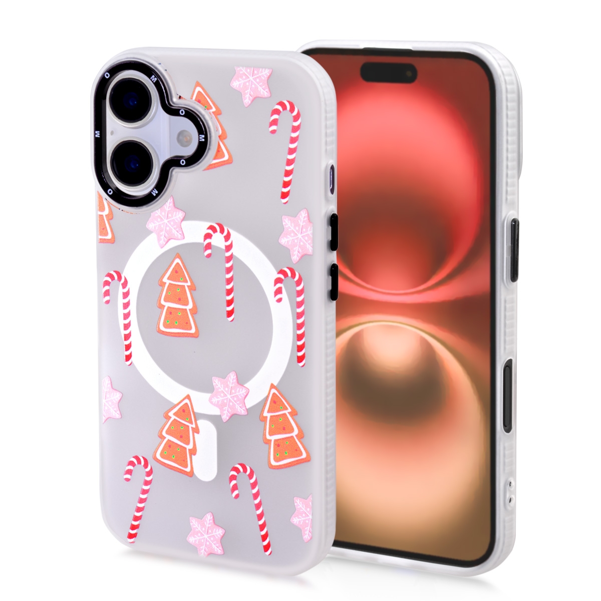 Magnetic TPU Case with Cute Merry Christmas Pattern for iPhone 16