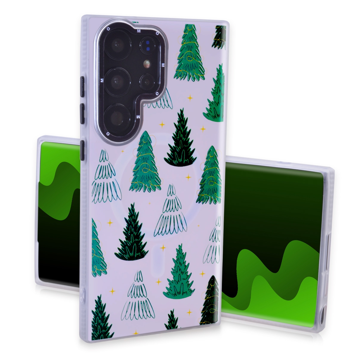 Magnetic TPU Case with Cute Merry Christmas Pattern for Samsung Galaxy S23 Ultra