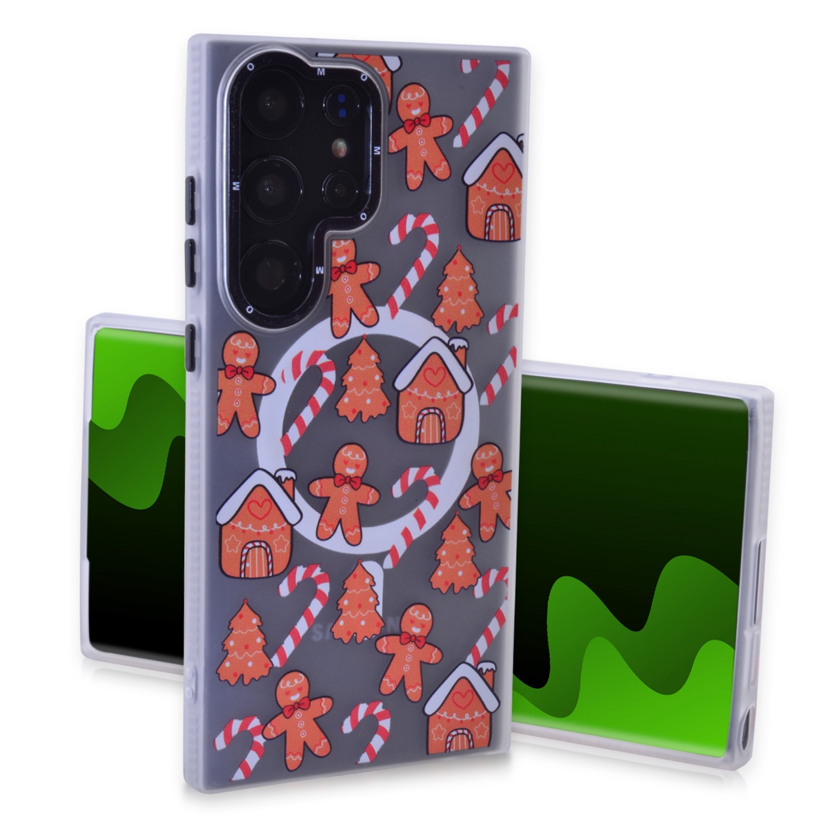 Magnetic TPU Case with Cute Merry Christmas Pattern for Samsung Galaxy S25 Ultra