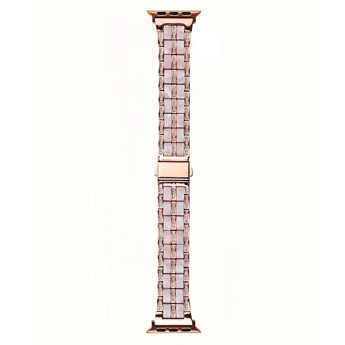Metal Resin Watch Band with Bling Diamond for Apple iWatch 42/44/45/49mm - Gold