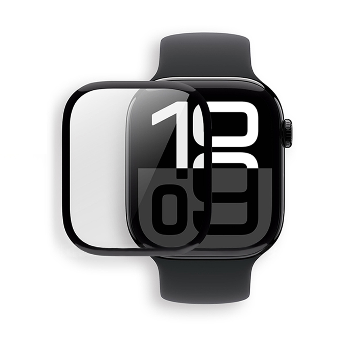 Flexible Full Curved Screen Protector 40mm for Apple Watch Series 4/ 5/ 6/ SE (1st & 2nd Gen) - Black (Retail Packaging)