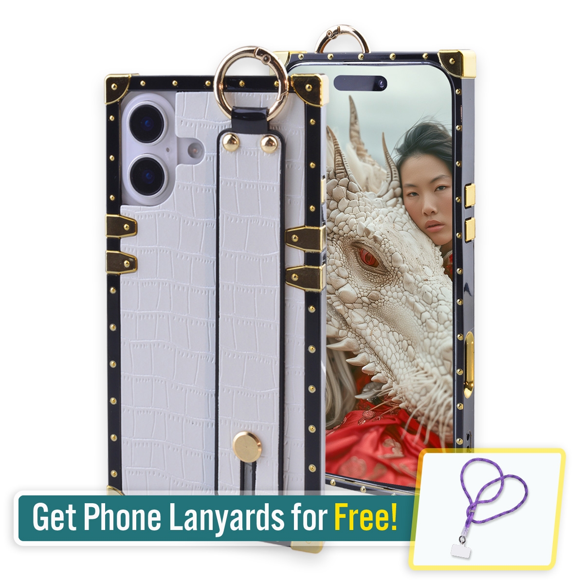 leather wrist strap case 6.7 inch