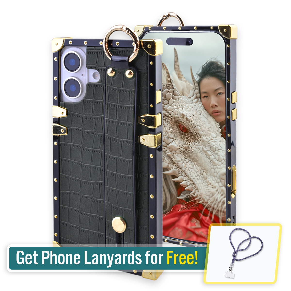 premium black case with grip stand