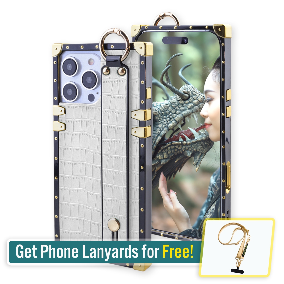 white crocodile texture case