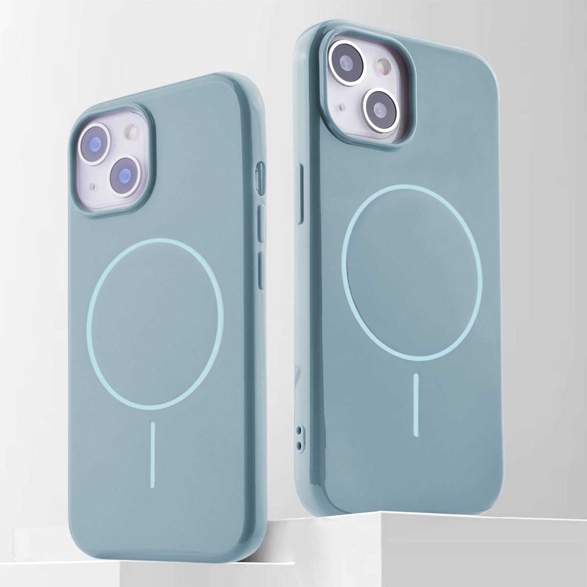iPhone 15 Blue Magnetic TPU Case