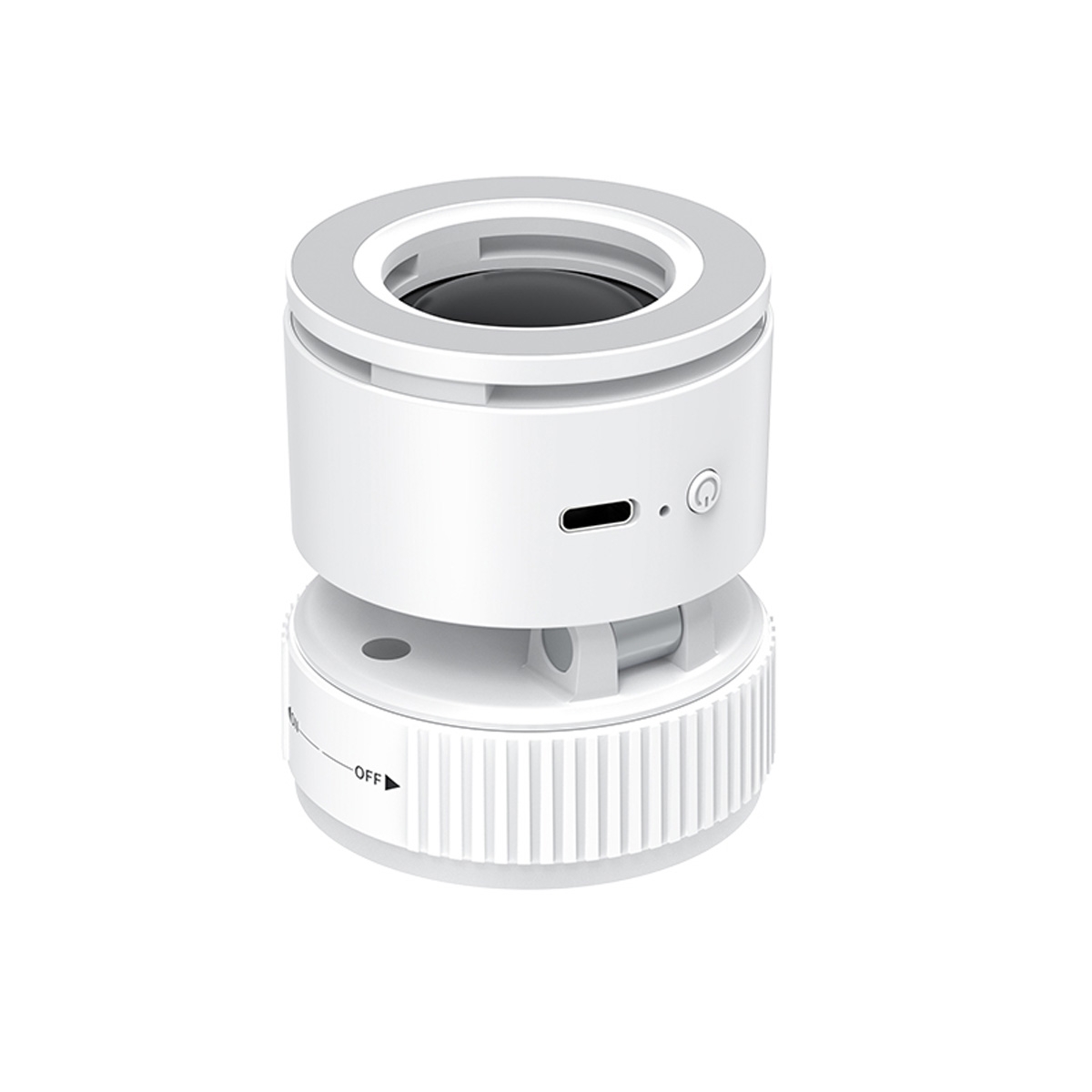 Wireless Bluetooth Speaker With Vacuum Suction Cup, Removable Foldable And Retractable Car Magnetic Suction Mobile Phone Holder - White