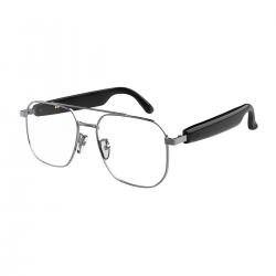  Smart Glasses with Bluetooth Microphone Speaker for Men&Women, Anti-Blue Light Protection and Voice Control - Sliver