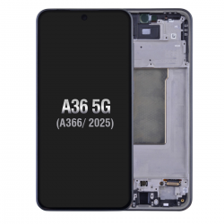  OLED Screen Digitizer Assembly Replacement with Frame for Samsung Galaxy A36 5G (2025) A366 (Premium) - Awesome Black