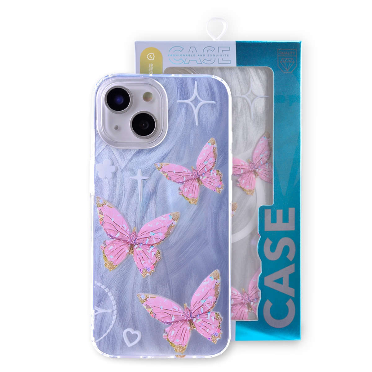 iPhone 15 Plus triple butterfly case