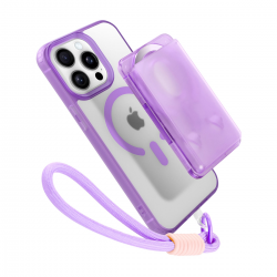 Purple MagSafe iPhone 16 Pro Max case with card holder