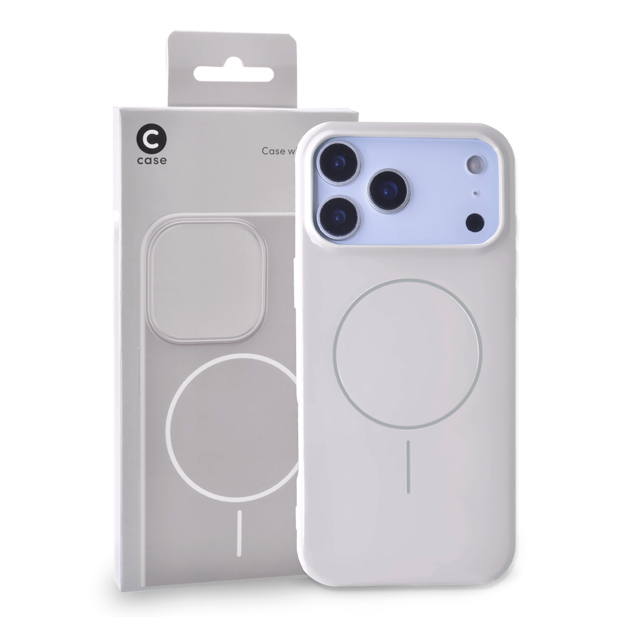 iPhone 17 Pro White Silicone Magnetic Case