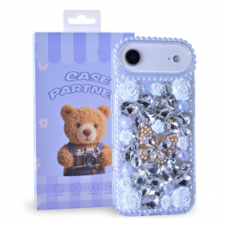  iPhone 17Air Rhinestone Case with Floral and Butterfly, 3D Crystal Cover