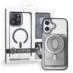  iPhone 17 Magnetic Wallet Case with Card Holder and Lanyard - Black