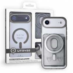  iPhone 17 Air Magnetic Wallet Case with Card Holder and Lanyard - Black