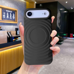  iPhone 17 Air Magnetic TPU Case with Corrugated Pattern – Black
