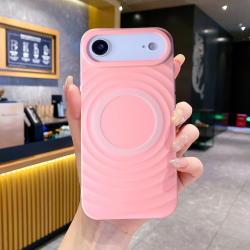  iPhone 17 Air Magnetic TPU Case with Corrugated Pattern – Pink