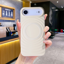  iPhone 17 Air Magnetic TPU Case with Corrugated Pattern – White