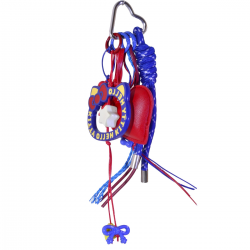  Red Heart Keychain with Cartoon Bracelet and Woven Rope