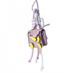  Pink Purse Keychain with Pearl Bow Mini Bag Charm