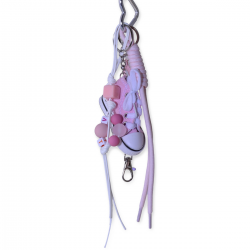  Pink Canvas Shoe Mini Bag Charm Keychain with Metal Hook