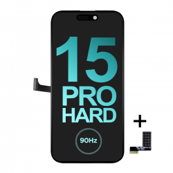  Premium Hard OLED Screen Digitizer Assembly Replacement with Portable IC for iPhone 15 Pro (90HZ)