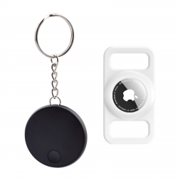   Apple Findmy Certified Anti-Lost Device with White Pet Silicone Cover